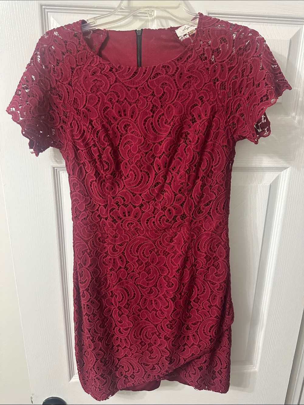 Sugarlips Burgundy Lace Mini Dress